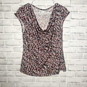 Liz Claiborne‎ Red White Black Y2K Blouse Top Women's Size Large